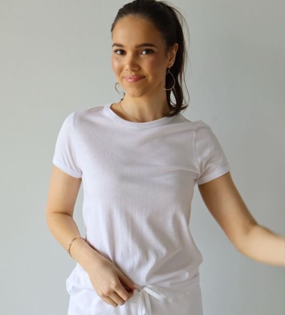 Polished Tee in White - Short Sleeve