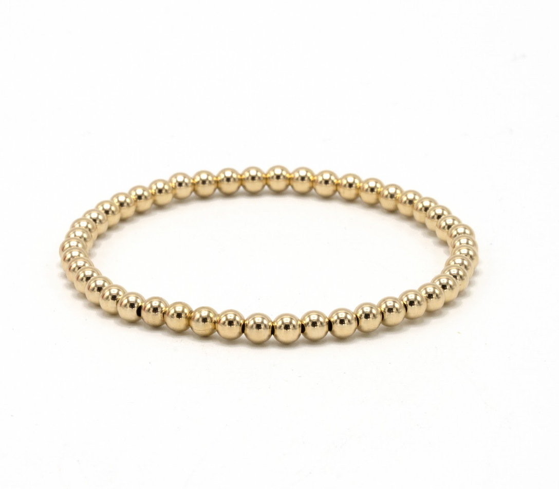 4mm 14k Gold Filled Karma waterproof bracelet 6.5"-7"