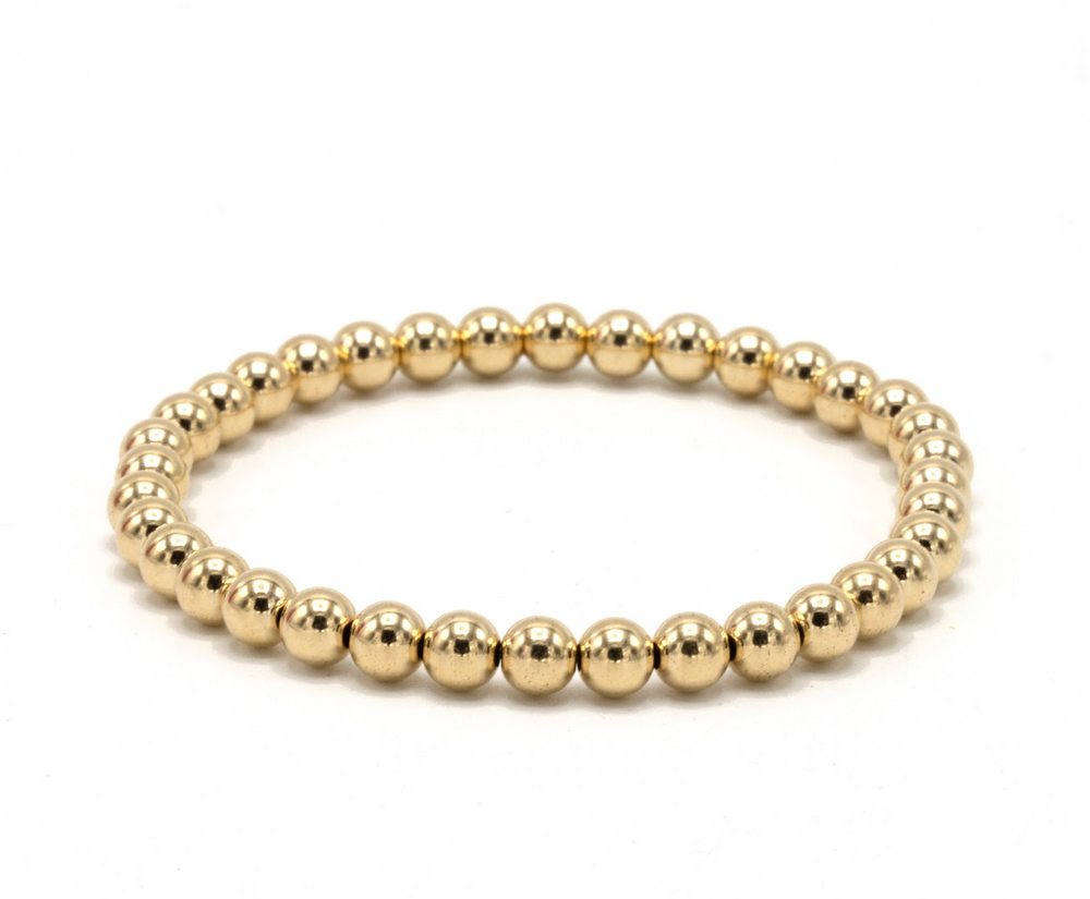5mm Waterproof 14k Gold Filled Karma Bracelet 6.5
