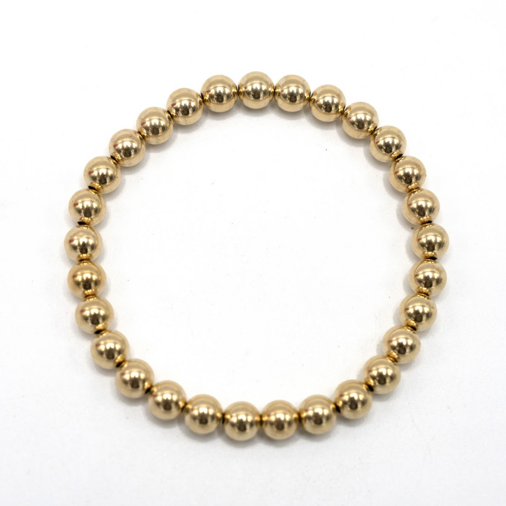 6mm Waterproof 14k Gold Filled Karma Bracelet 6.5"-7"