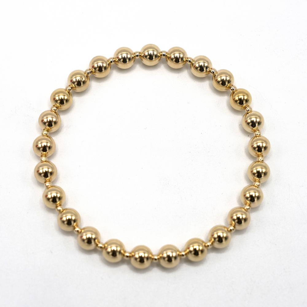 6mm+2mm+6mm Gold Filled Waterproof Dimension Bracelet 6.5"-7"