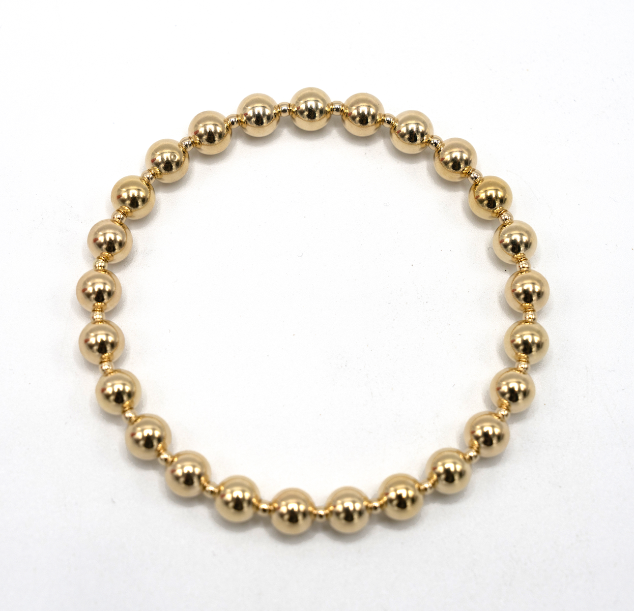 6mm+2mm+6mm Gold Filled Waterproof Dimension Bracelet 6.5"-7"