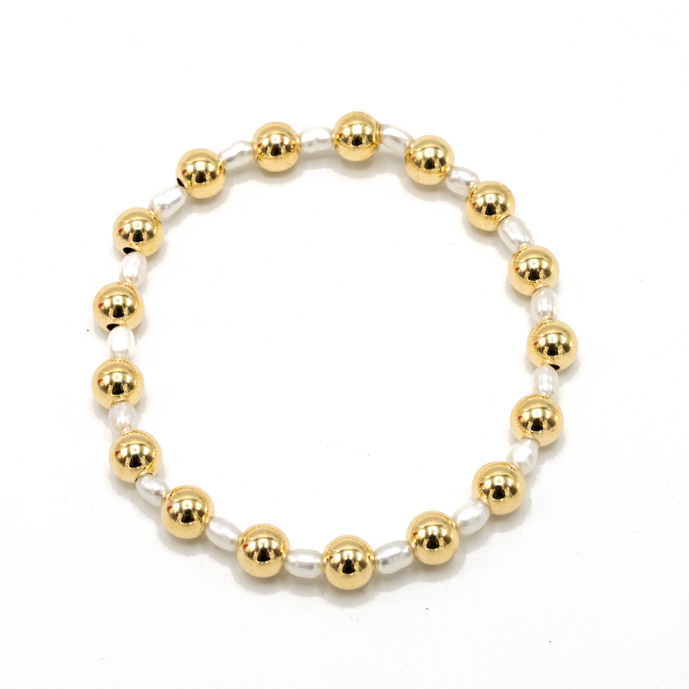 6mm Montauk 14k Gold and Pearl Waterproof Bracelet
