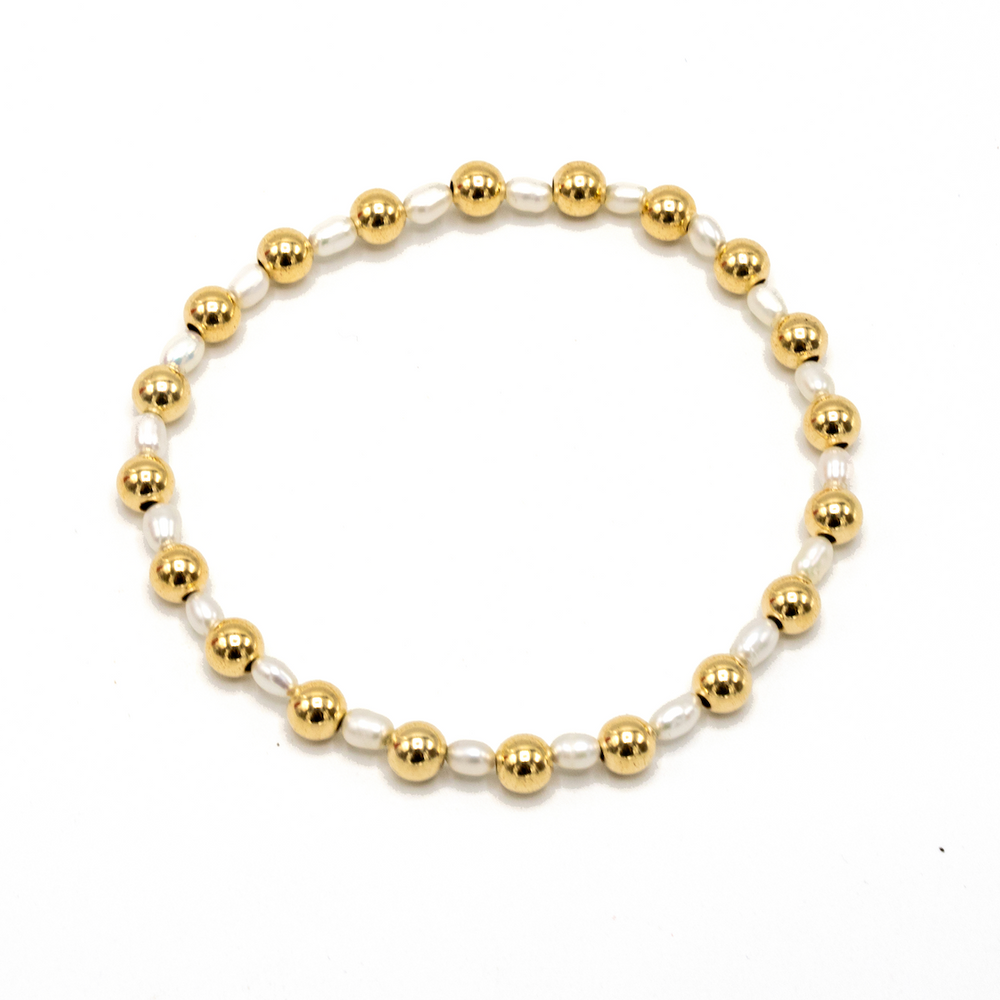 4mm Montauk 14k Gold and Pearl Waterproof Bracelet