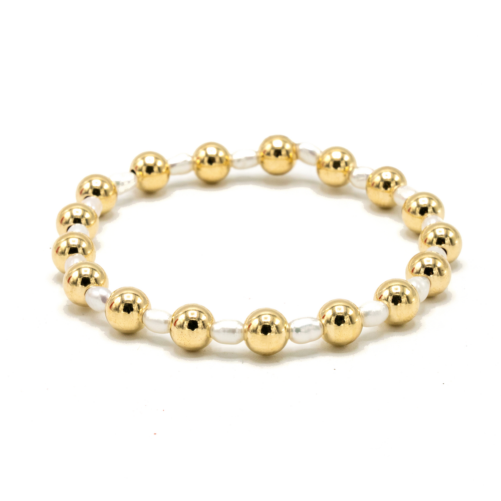 6mm Montauk 14k Gold and Pearl Waterproof Bracelet