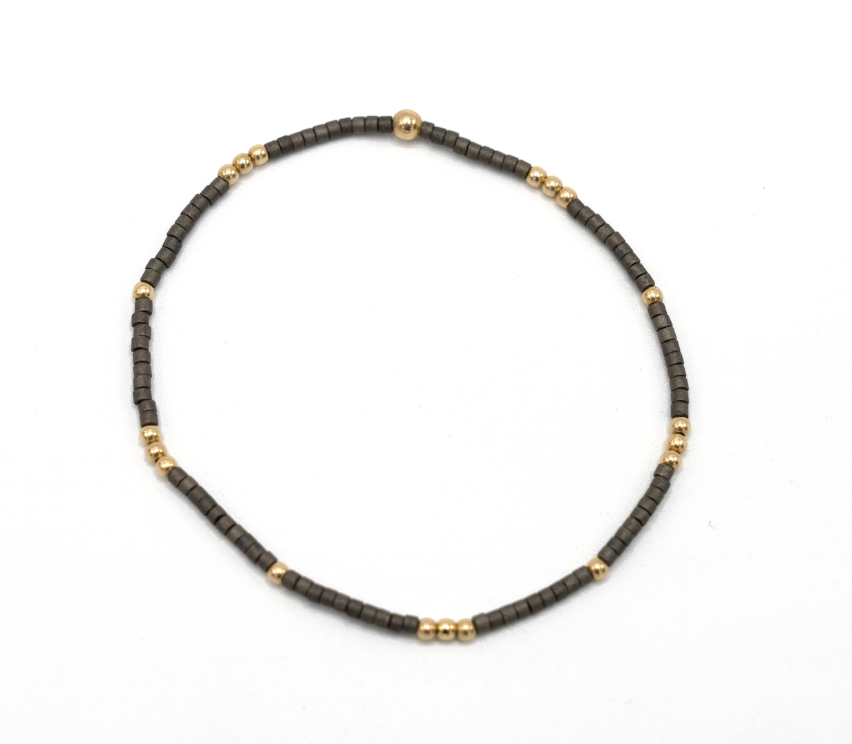 2mm Newport GRAPHITE + Gold Filled Waterproof Bracelet
