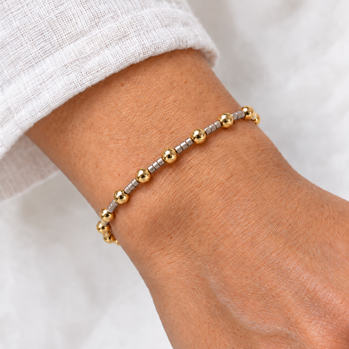 Coastal Pewter Newport Gold filled Waterproof Bracelet erin gray