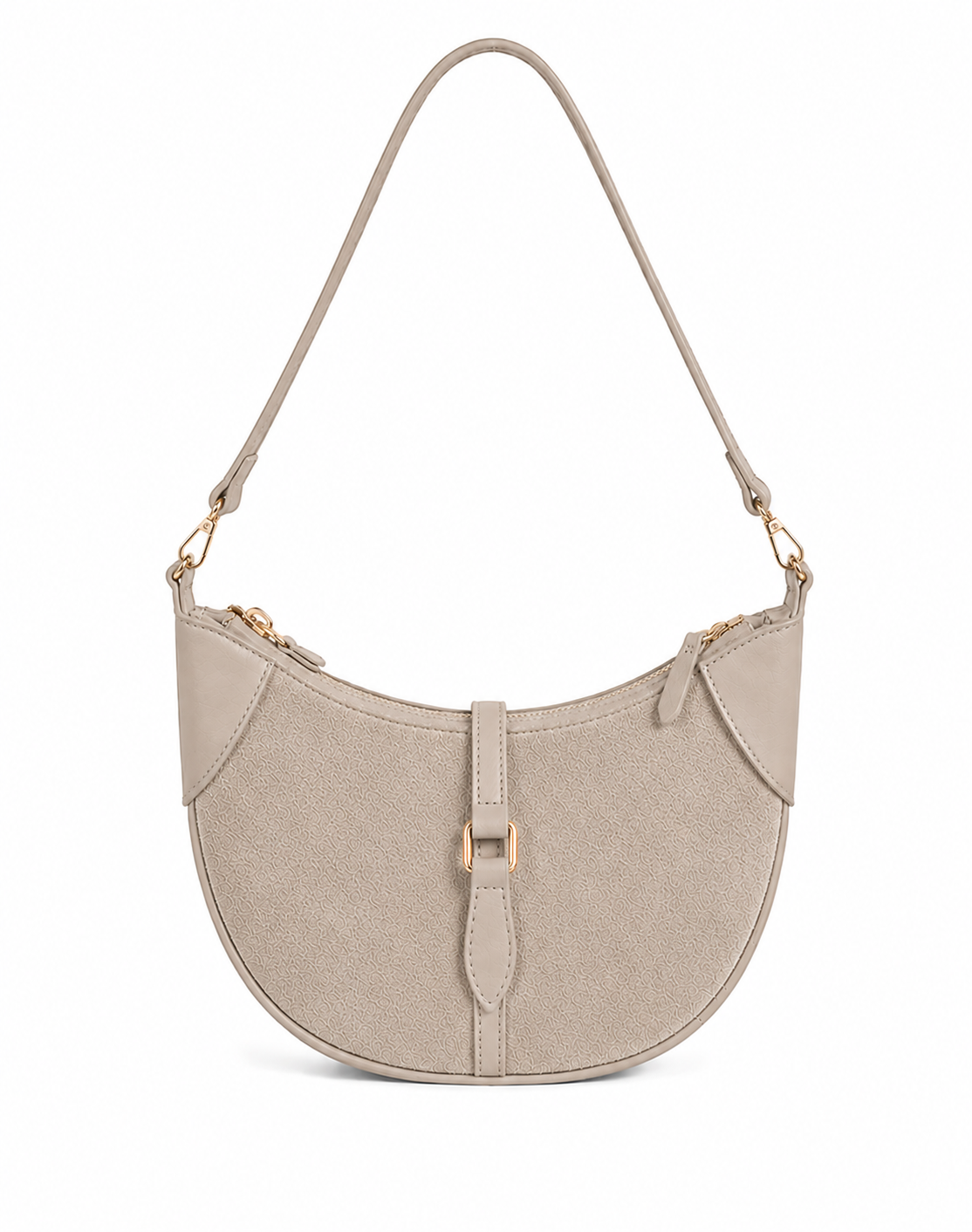 Chelsea Suede Shoulder Bag in Beige erin gray