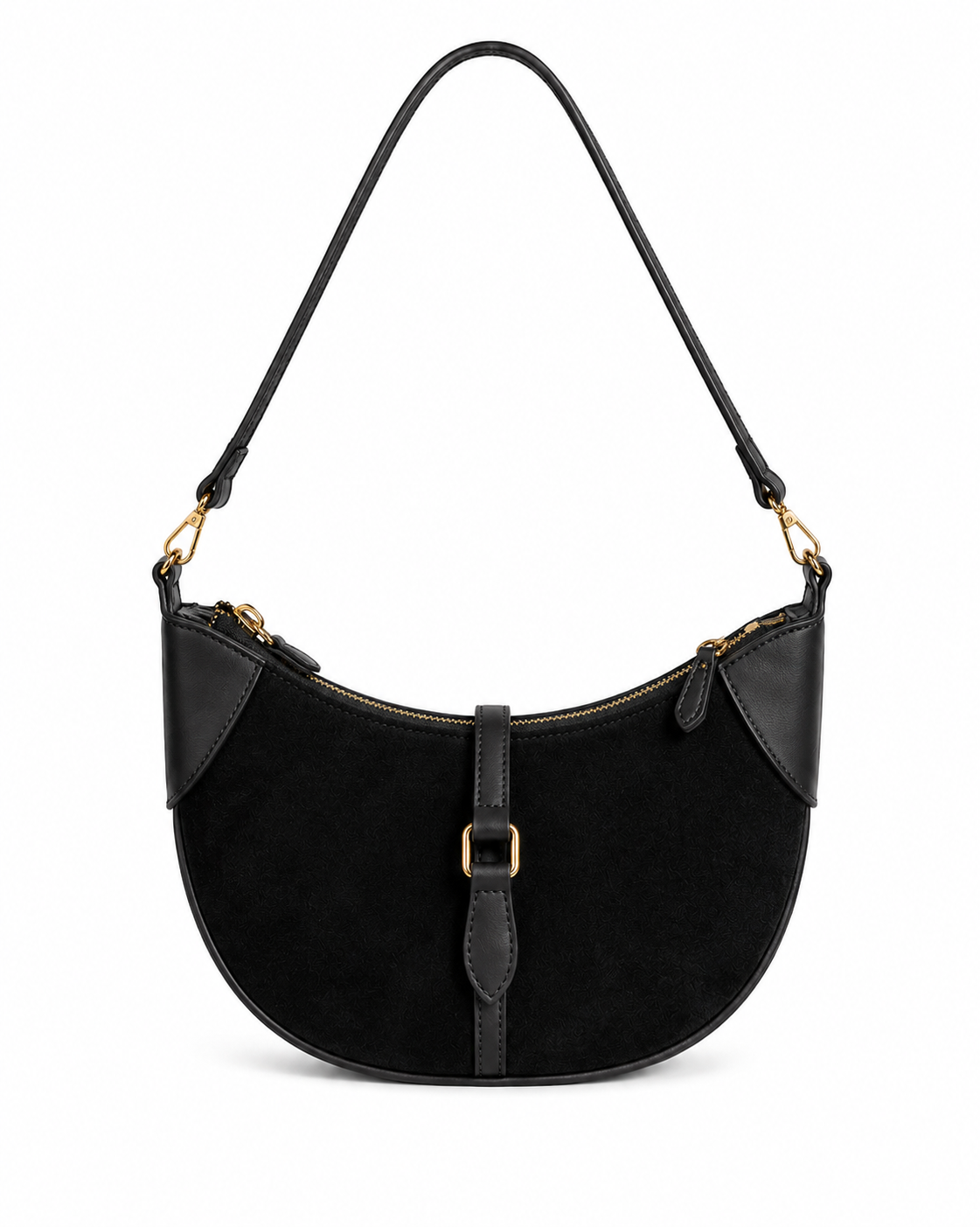 Chelsea Suede Shoulder Bag in Black erin gray