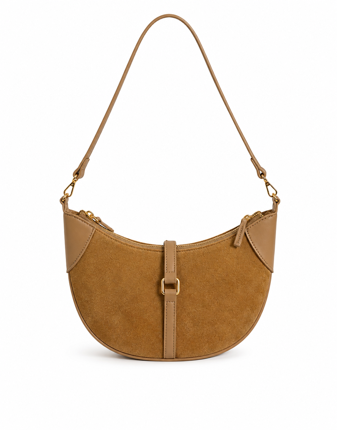 Chelsea Suede Shoulder Bag in Camel erin gray