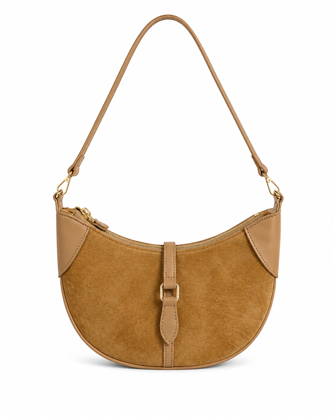 Chelsea Suede Shoulder Bag in Camel erin gray