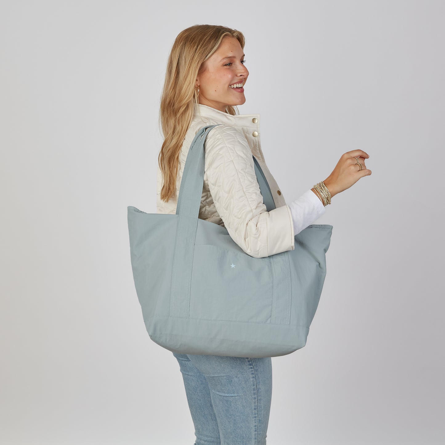Weekender Washable Tote in Blue - The Perfect Travel Tote