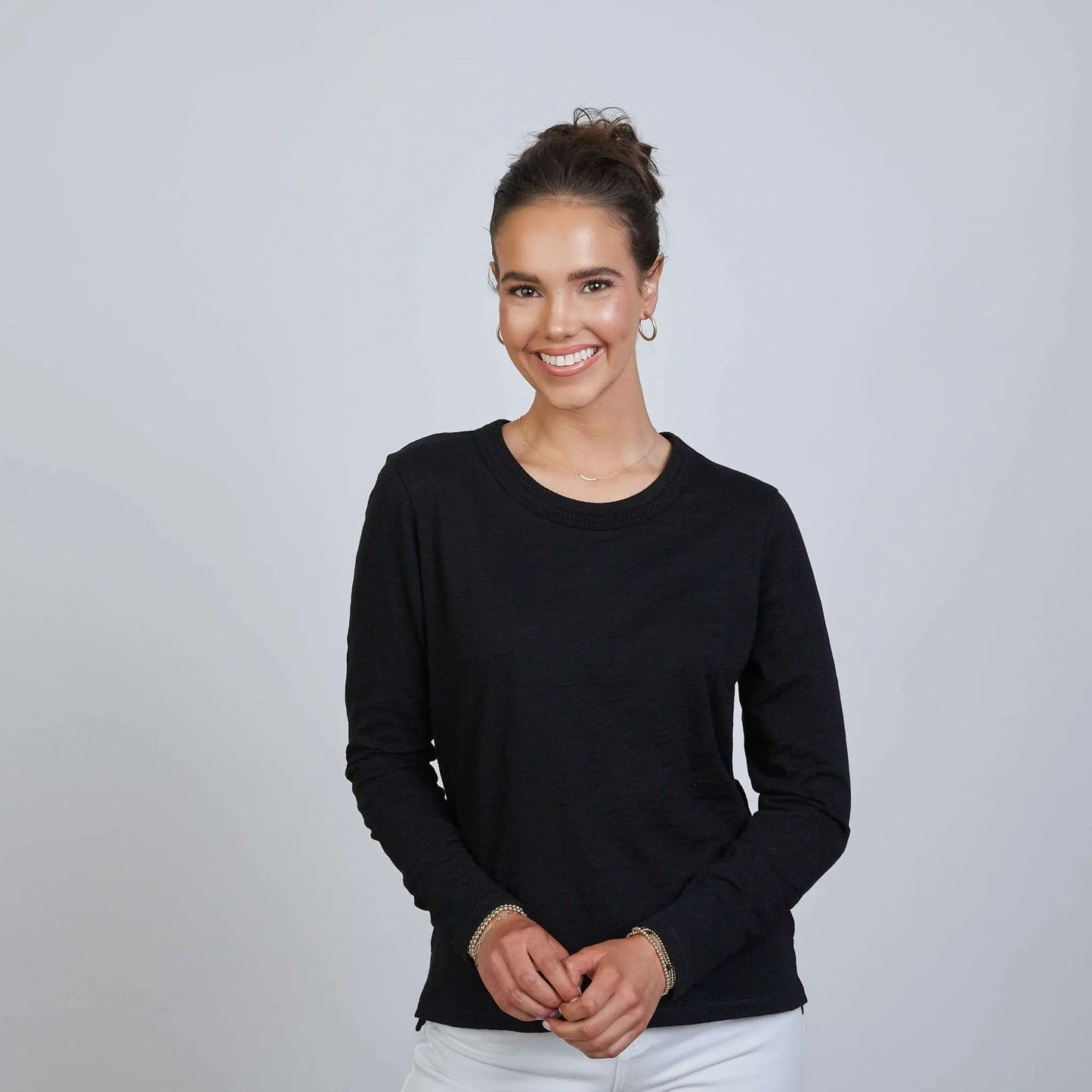 Black long sleeve Country Club Tee by erin gray, casual apparel with a comfortable fit and classic design.