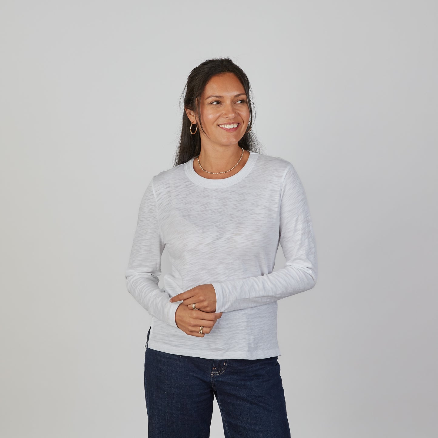 Country Club Tee in White - Long Sleeve erin gray