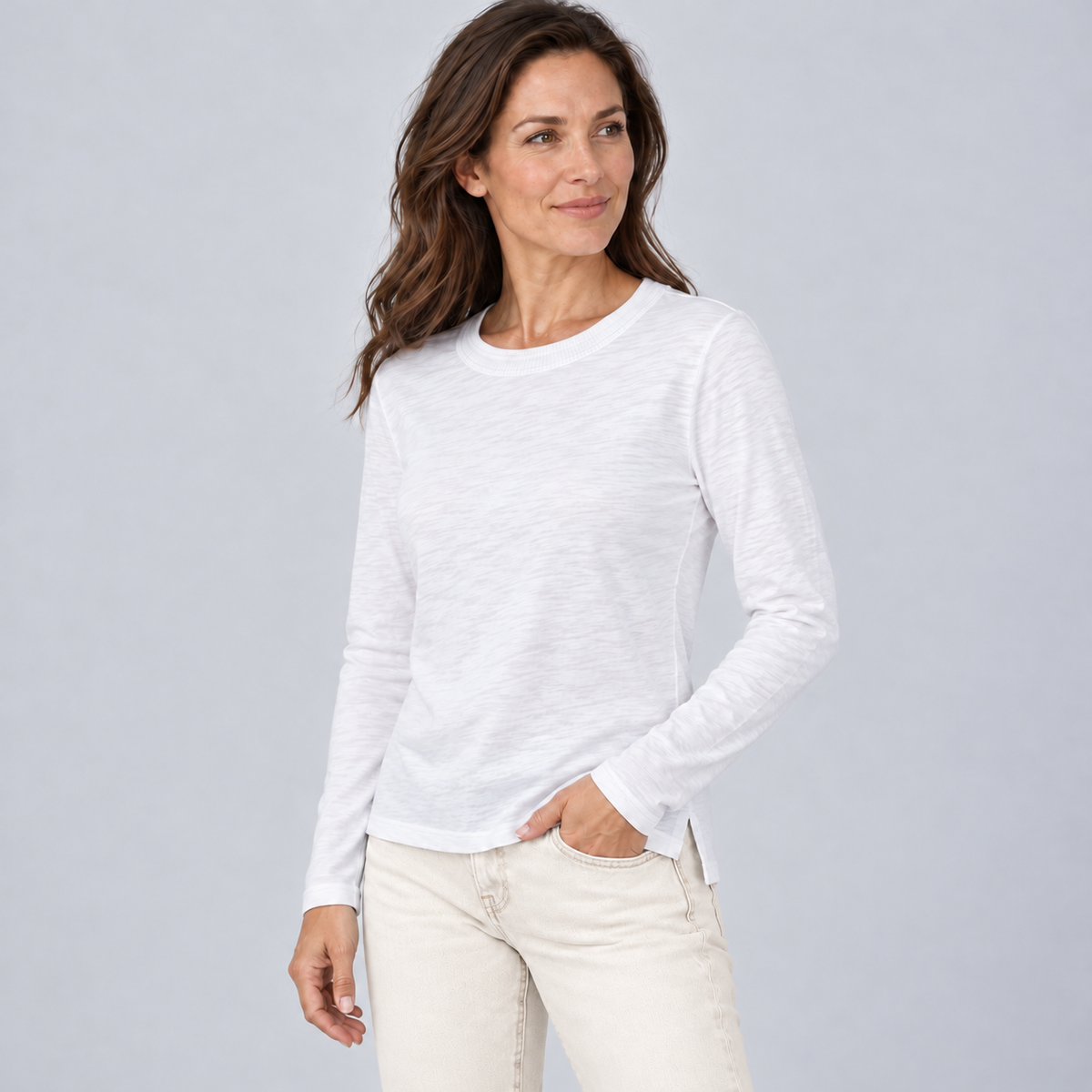 Country Club Tee in White - Long Sleeve erin gray