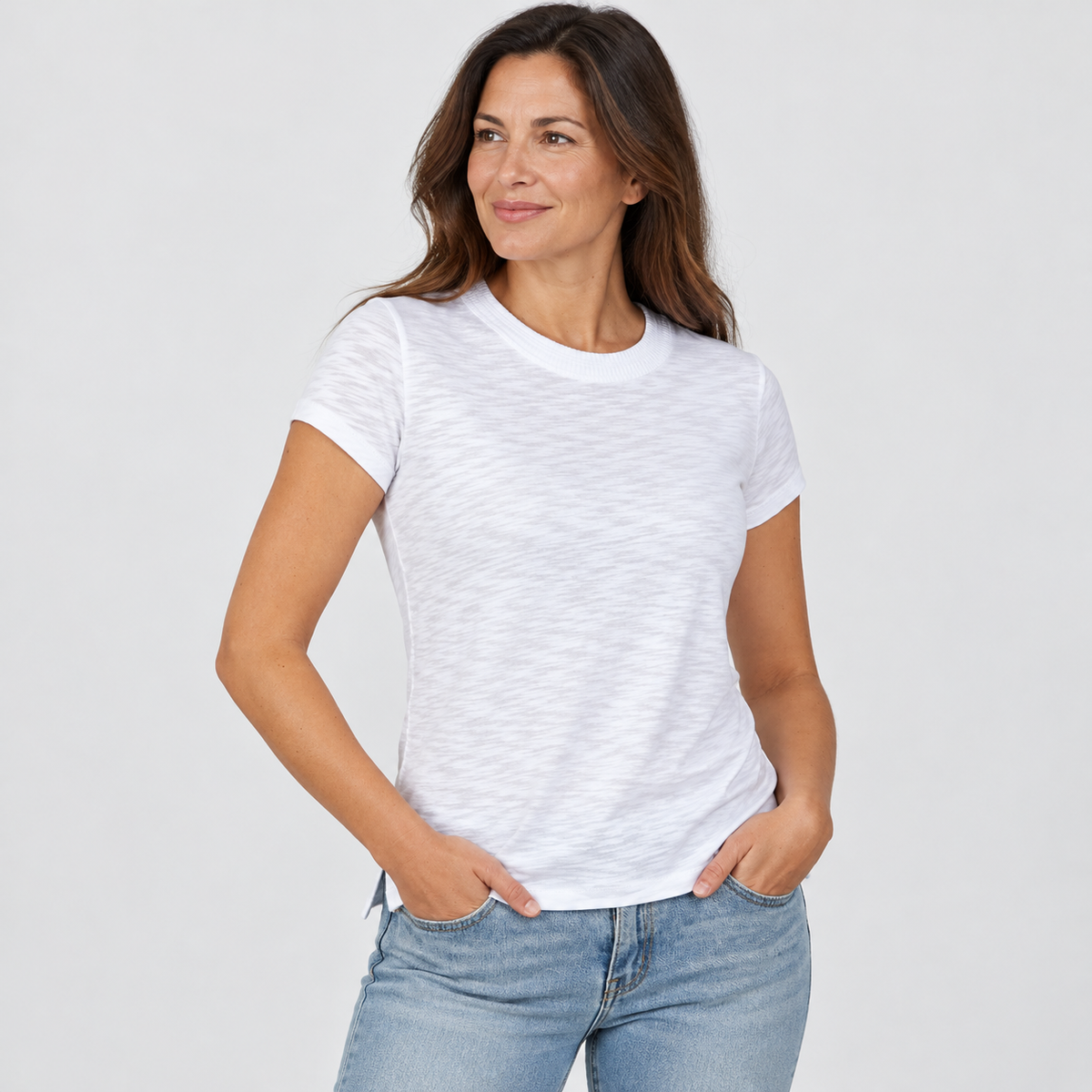 Country Club Tee in White - Short Sleeve erin gray