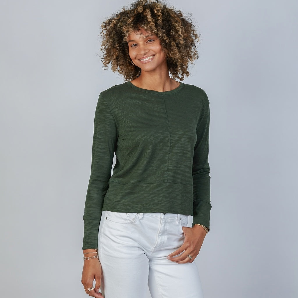 Long Sleeve and Best-Selling Hunter Green Perfect Length Tee - Erin Gray