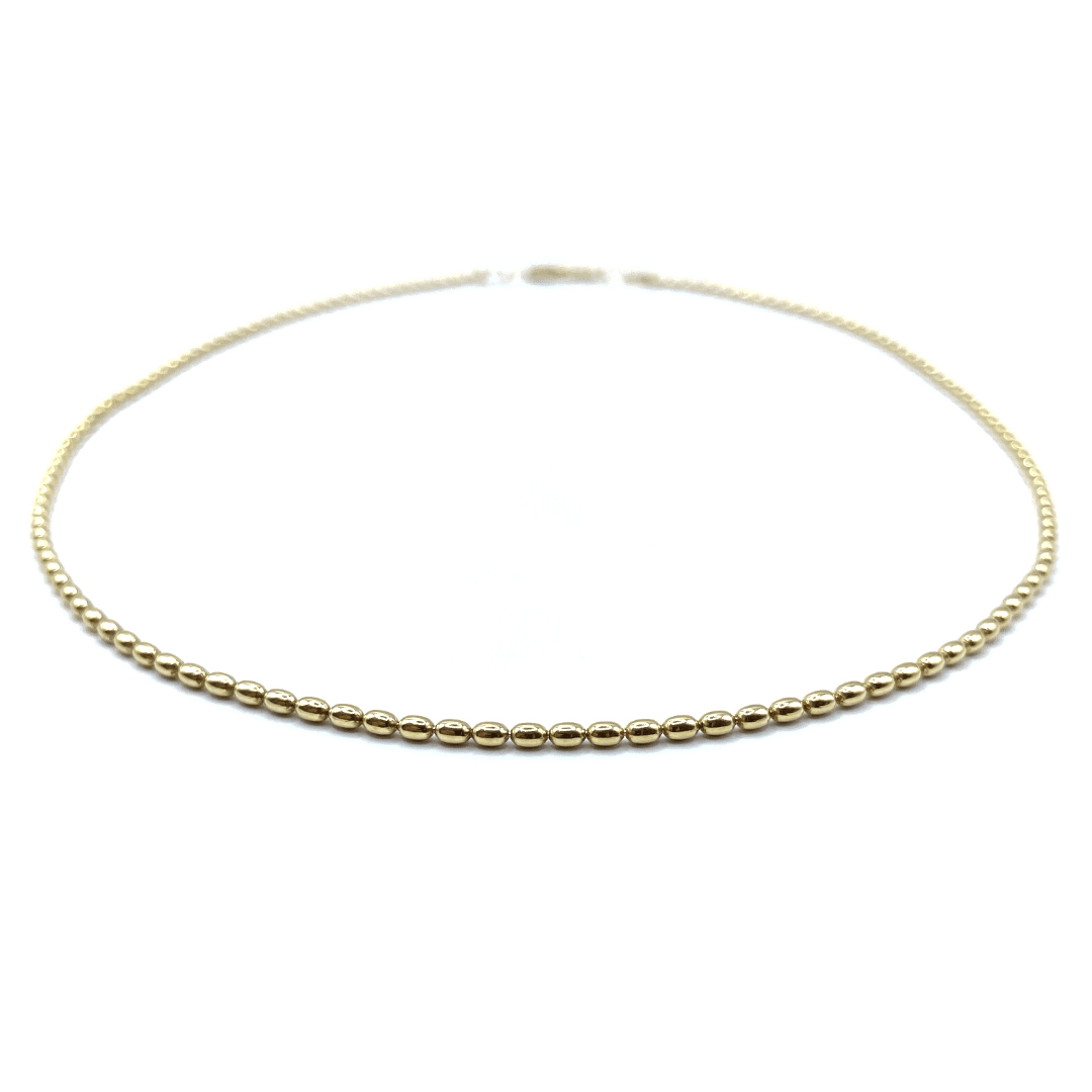 14k Gold Filled 15.5" Oval Pattern Necklace - Waterproof!