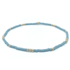 erin gray:2mm Newport PALE TURQUOISE Blue + Gold Filled Waterproof Bracelet,7.0