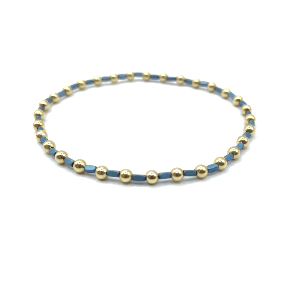 erin gray:3mm Color Crush Harbor Gold Filled Waterproof Bracelet 6.5"-7",Blue / 6.5"