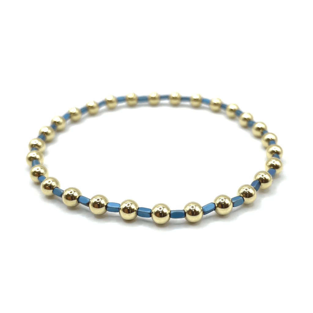 erin gray:4mm Color Crush Harbor Gold Filled Waterproof Bracelet 6.5"-7",BLUE / 6.5"