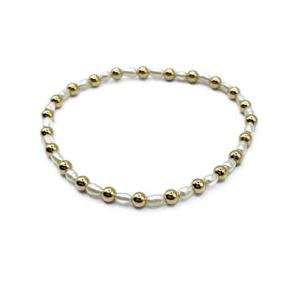 erin gray:4mm Montauk 14k Gold and Pearl Waterproof Bracelet