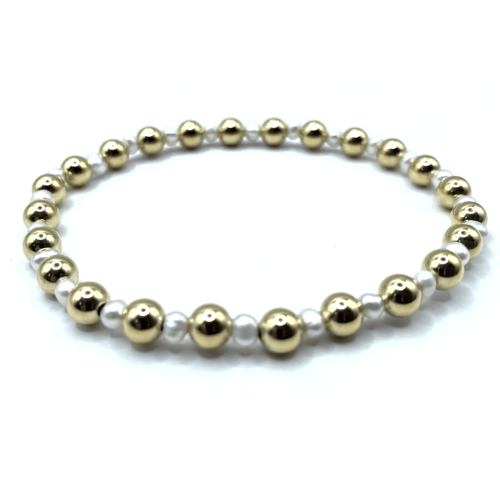 erin gray:5mm Montauk 14k Gold and Pearl Waterproof Bracelet,7.0