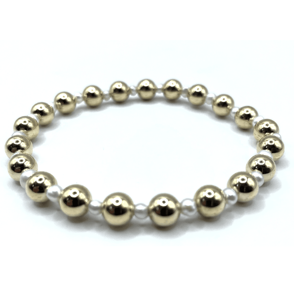 erin gray:6mm Montauk 14k Gold and Pearl Waterproof Bracelet,7.0