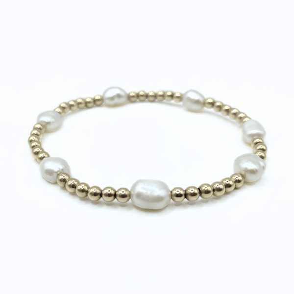 erin gray:Baroque Patterned Pearl Bracelet in 14k Gold-Filled