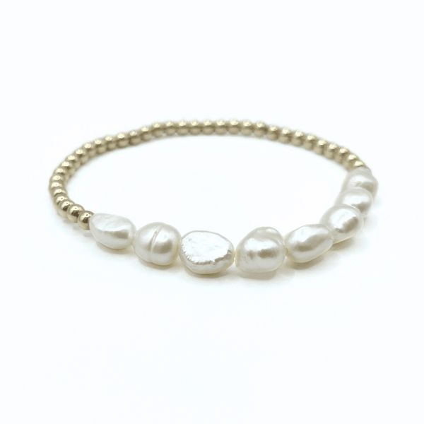erin gray:Baroque Row Pearl Bracelet in 14k Gold-Filled,7