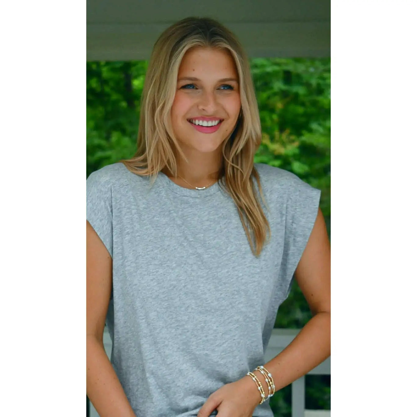 Long Sleeve Jeans Crew Tee by Erin Gray