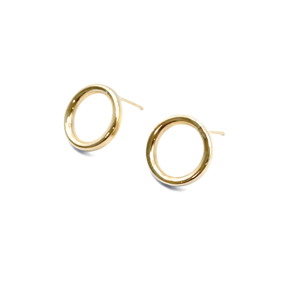 erin gray:Circle Stud Gold Filled Earrings - Waterproof!