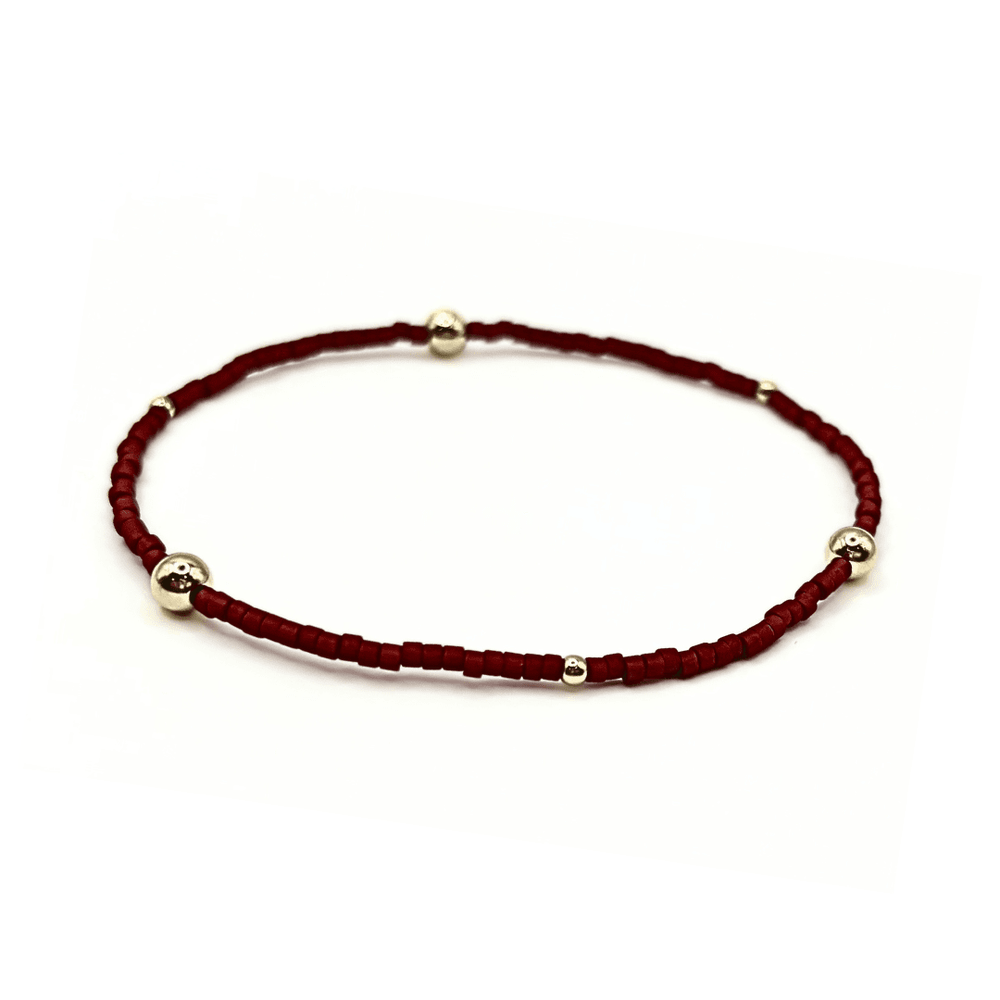 Game Day bracelet – crimson and gold-filled – Erin Gray