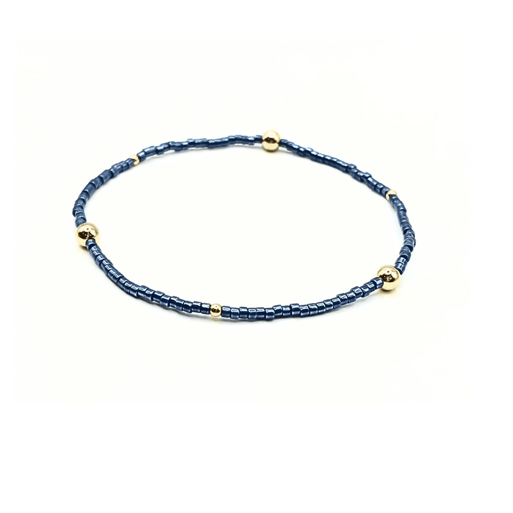 Game Day bracelet – blue and gold-filled – Erin Gray