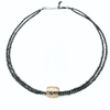 erin gray:Gold Filled Barrel on Beaded Double Pyrite Chain - Waterproof