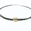 erin gray:Gold Filled Barrel on Beaded Double Pyrite Chain - Waterproof