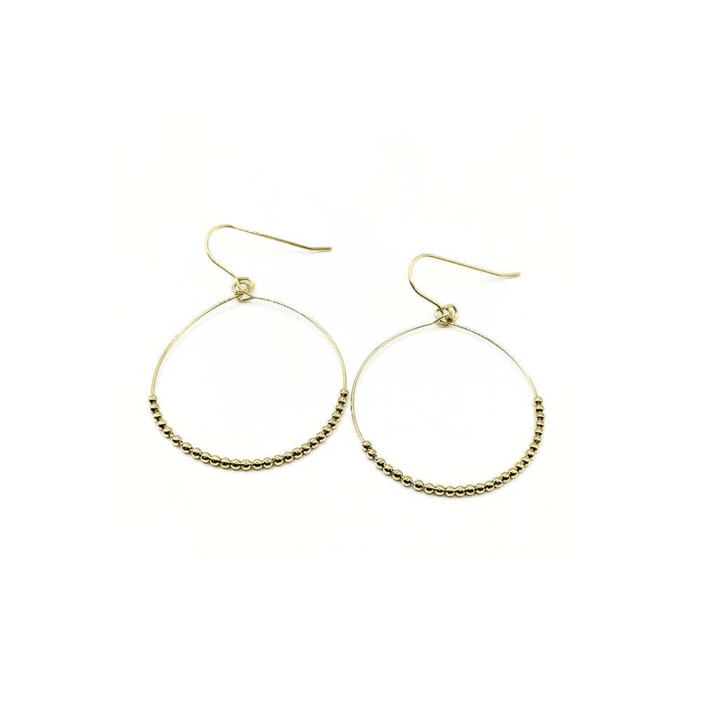 erin gray:Gold-Filled Simple Beaded Hoop Danglers - Waterproof