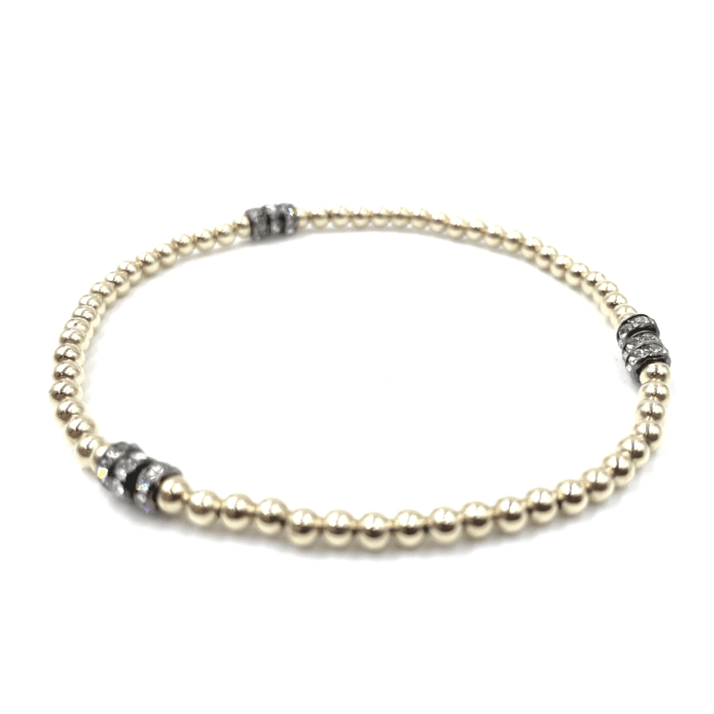 erin gray:Karma 14k Gold Filled Triple Glitter Bead Bracelet,7 inch