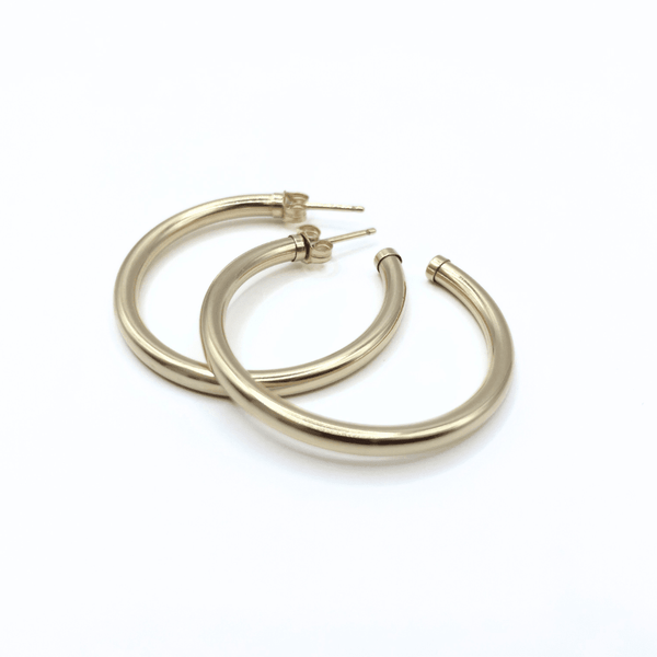 erin gray:Paris 14K Gold-Filled Post Hoop Earrings - Waterproof,42mm
