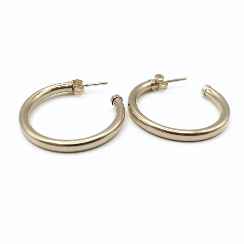 erin gray:Paris 14K Gold-Filled Post Hoop Earrings - Waterproof,27mm