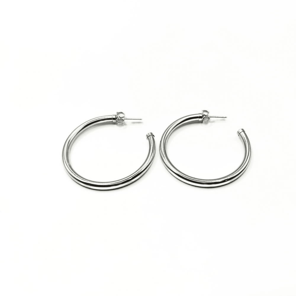 erin gray:Paris Sterling Silver Post Hoops,34MM