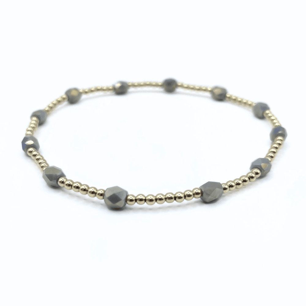Gray & gold-filled beaded bracelet - Erin Gray