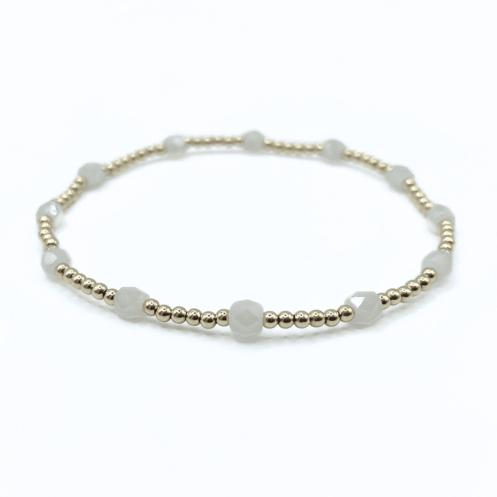 Taupe & gold-filled beaded bracelet - Erin Gray