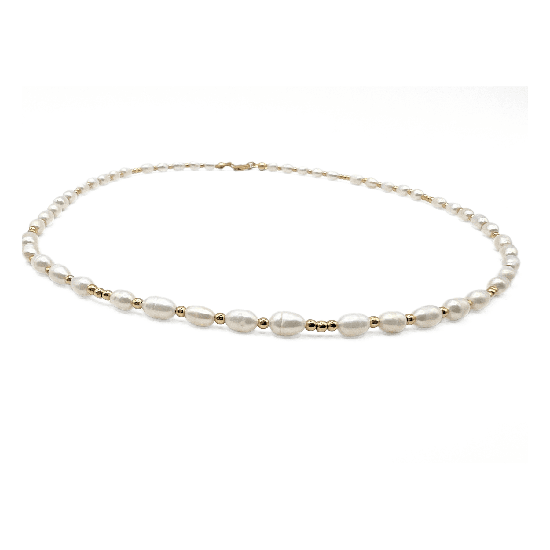 2mm Dainty Pearl 14k Gold Filled Waterproof Necklace
