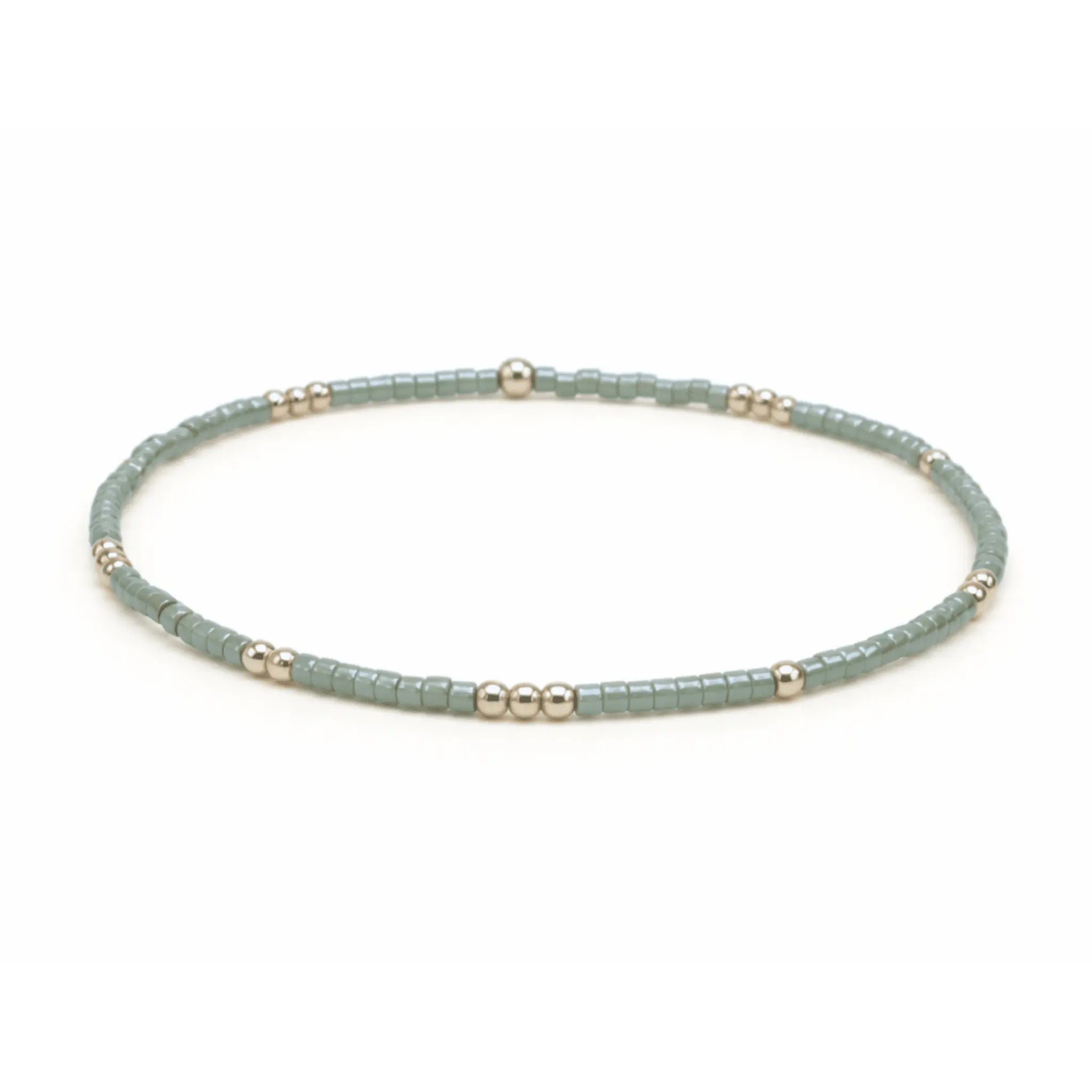 2mm Newport EVERGREEN + Gold Filled Waterproof Bracelet