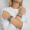 erin gray:3mm Gold Water Pony Waterproof Bracelet Hair Bands in Navy and White (#10)
