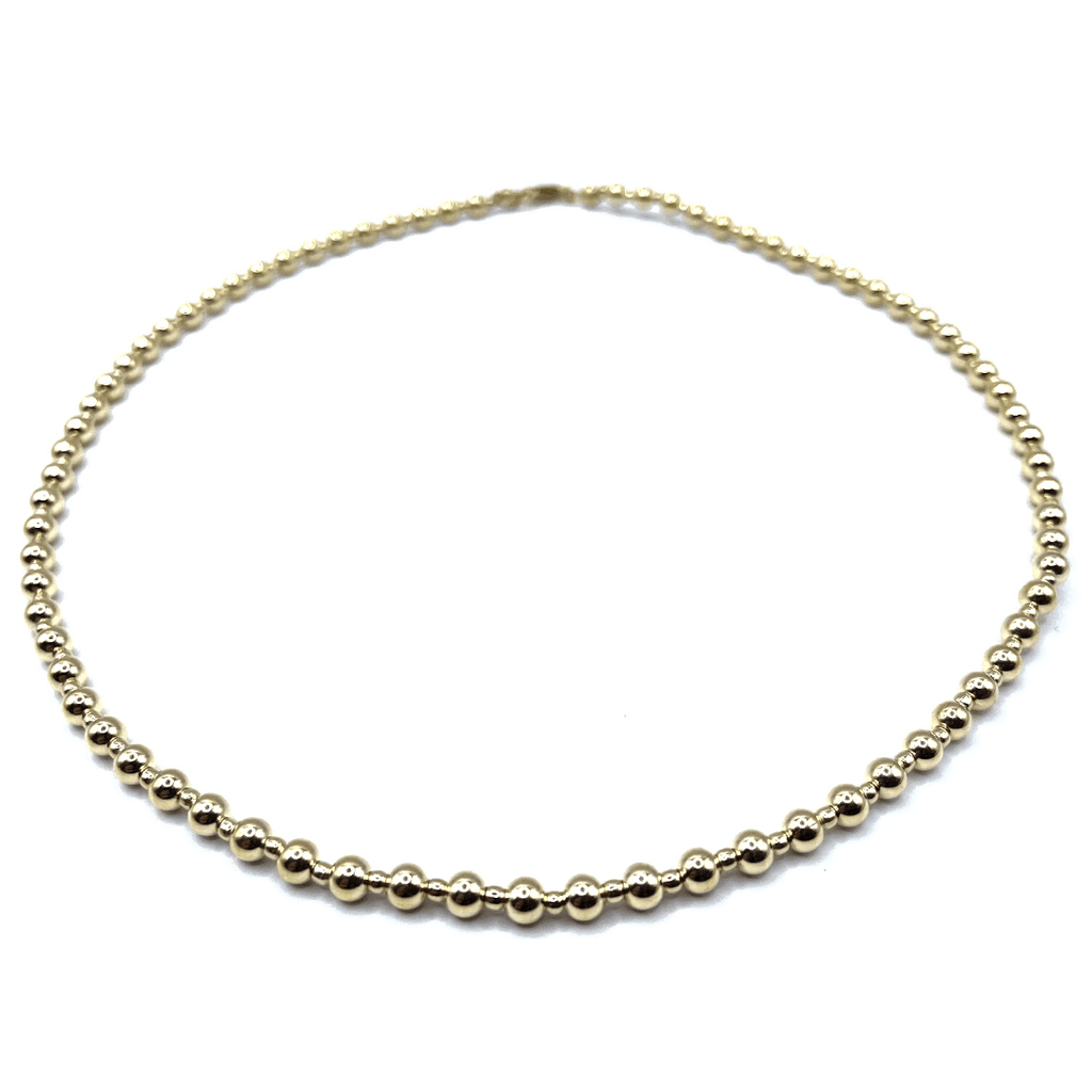 erin gray:4mm+2mm+4mm Gold Filled Waterproof Dimension Necklace 16"
