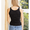 erin gray:Black Ribbed Tank