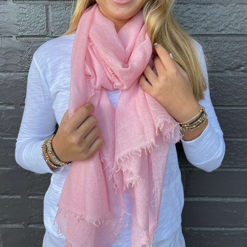 Mongolian Cashmere Scarf in pink- Erin Gray