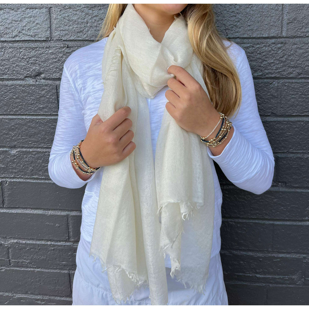 erin gray:Cashmere Scarf,Ivory